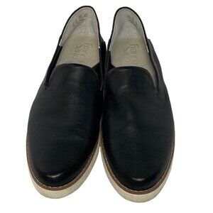 FRANCO  SARTO Iconic Leather Slip On Flats  Size  7.5M  Black